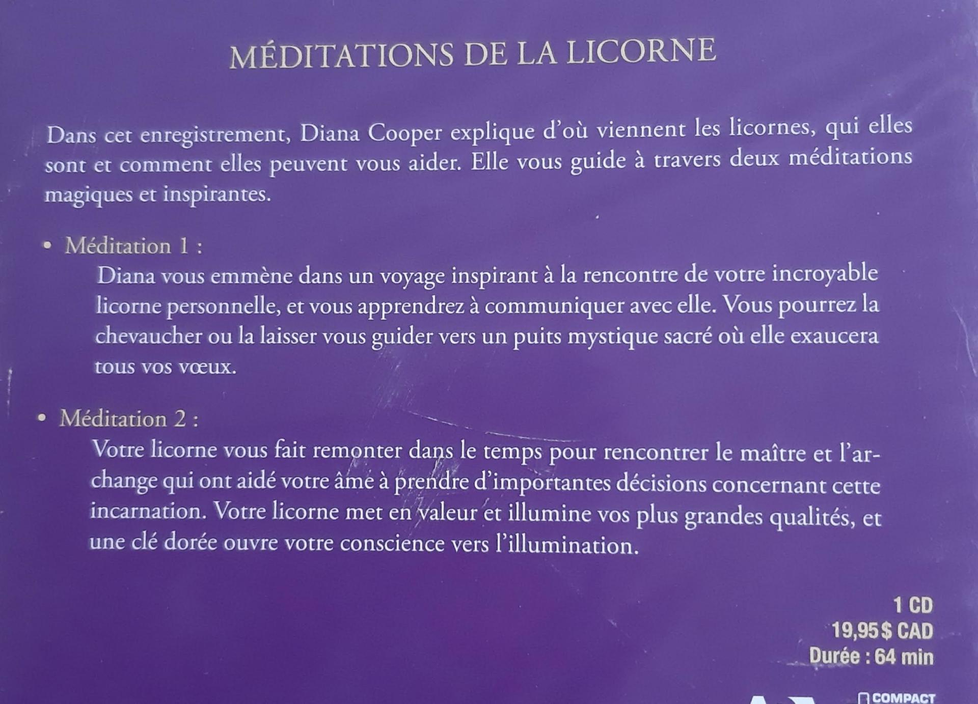 MEDITATION DE LA LICORNE DIANA COOPER