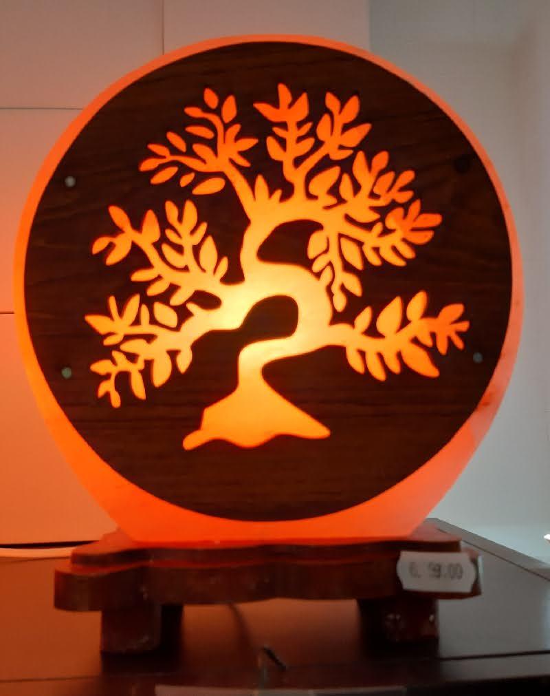 Lampe de sel de l'himalaya artisanale arbre de vie
