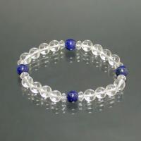 Bracelet cristal de roche et lapis lazuli 8mm les 5 pcs