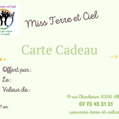 Carte cadeau miss terre et ciel