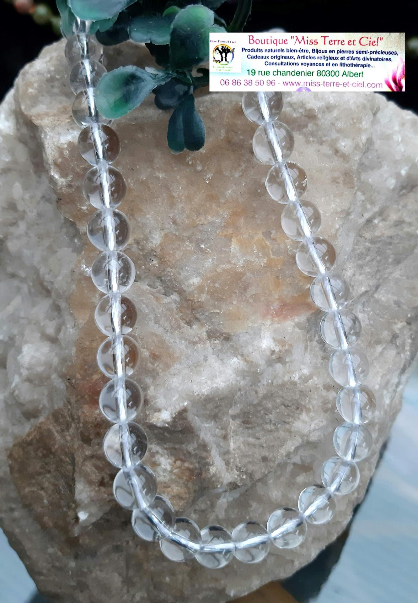 Collier boule en cristal de roche