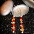 Boucles d'oreilles agate rouge