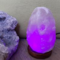 Lampe de sel blanc 7 couleurs chakras violet