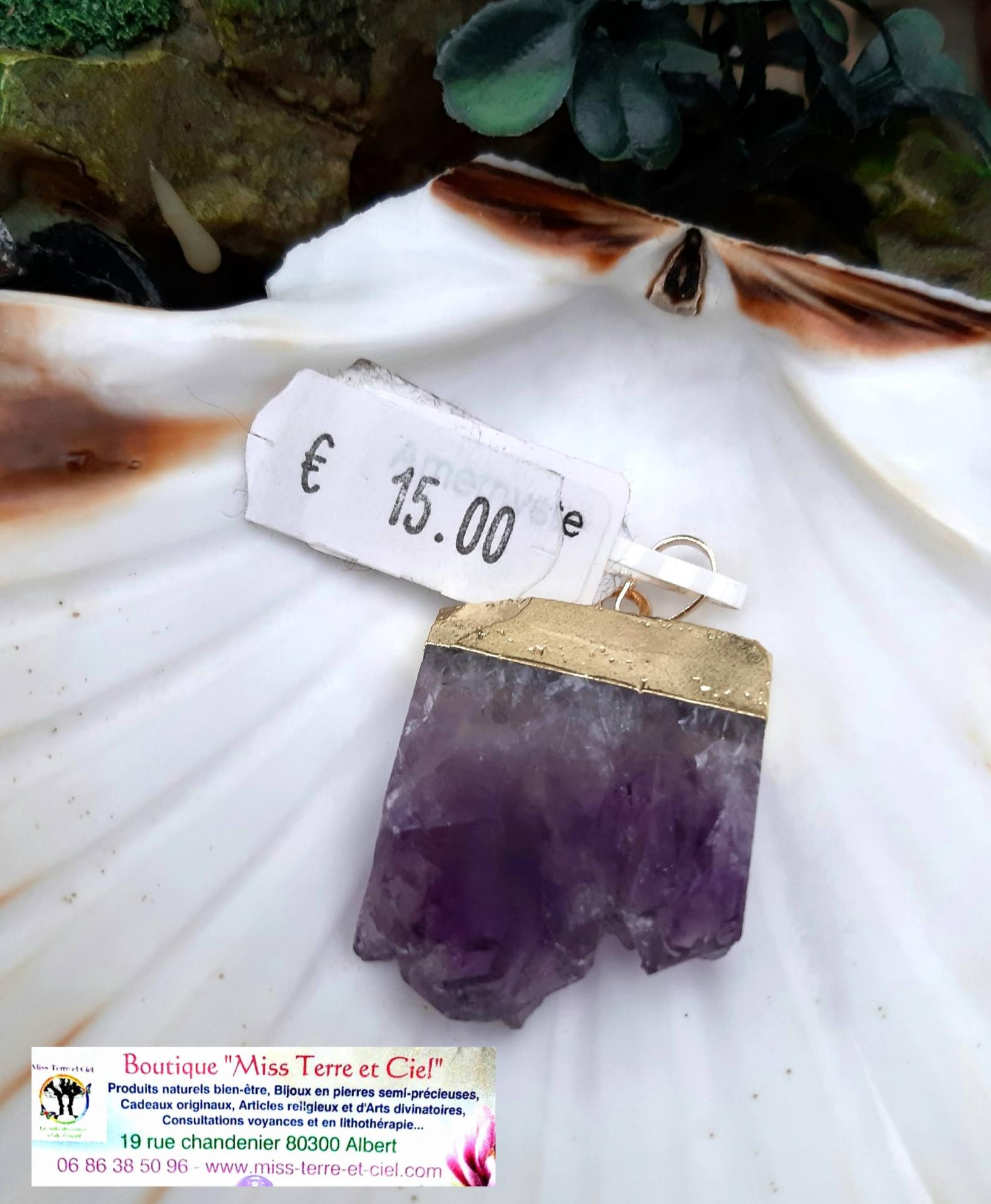 Pendentif tranche d amesthyste