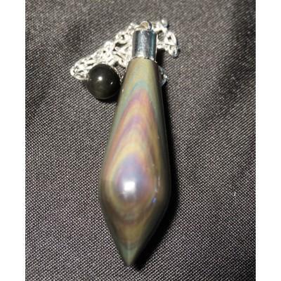 Pendule long obsidienne oeil celeste