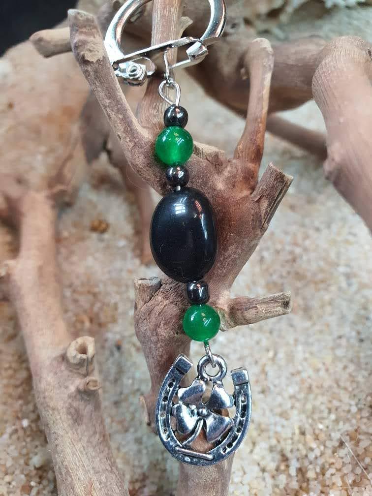 Porte cle chance jade treffle