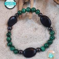 Bracelet en Malachite et Magnetite